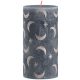 Sviečka Bolsius Rustic, valcová, vianočná, Slate Blue, 130/68 mm