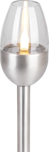 Lámpa Strend Pro Candle, napelemes, 1x LED, rozsdamentes acél, 6x28 cm, Kiszerelés 24 db