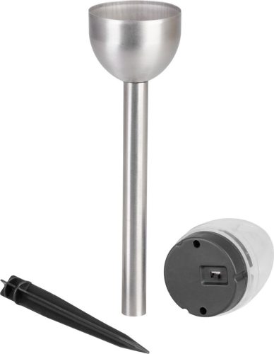 Lámpa Strend Pro Candle, napelemes, 1x LED, rozsdamentes acél, 6x28 cm, Kiszerelés 24 db