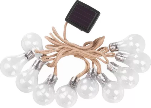 Füzér Strend Pro Solar Bulb, 10x LED, izzó alakú, napelemes, Hosszúság: 3,8 m