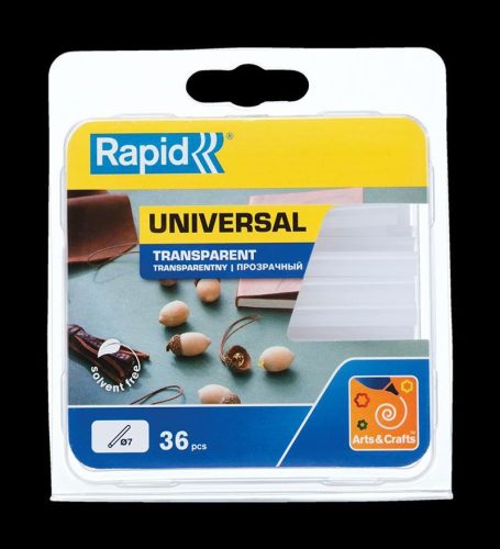 Tyčinka RAPID, 07x90 mm, univerzálna transparent, 36 ks, tavná, lepiaca, náplň do tavnej pištole