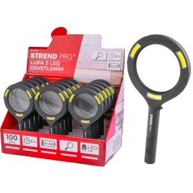  Strend Pro lámpa, nagyítóval, 100 lm, 113x242x22 mm, 2xAA, eladó doboz 15 db, nagyító