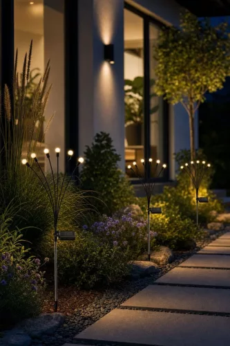 Lámpa Strend Pro Garden Firefly, napelemes, 6x LED, rozsdamentes acél, 72 cm