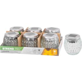   Lámpa Strend Pro Garden, napelemes, lánghatás, 6x LED, meleg fehér, 10x10 cm, Kiszerelés 6 db