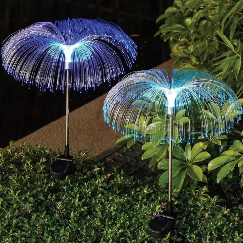 Lámpa Strend Pro Garden Meduse, napelemes, optikai szálak, színváltós, 75 cm