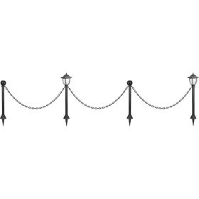   Lámpa Strend Pro Garden, lánc, kerítés, kerti kerítés, 2x napelemes lámpa, 1x LED, 16,5x16,5x71,5 cm