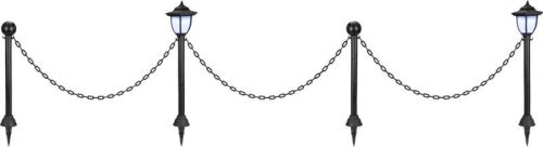 Lámpa Strend Pro Garden, lánc, kerítés, kerti kerítés, 2x napelemes lámpa, 1x LED, 16,5x16,5x71,5 cm