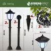Lámpa Strend Pro Garden, lánc, kerítés, kerti kerítés, 2x napelemes lámpa, 1x LED, 16,5x16,5x71,5 cm