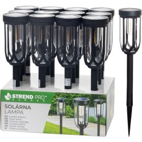   Lámpa Strend Pro Garden Elis, napelemes, fekete, LED, 7,5x42 cm, Kiszerelés 12 db