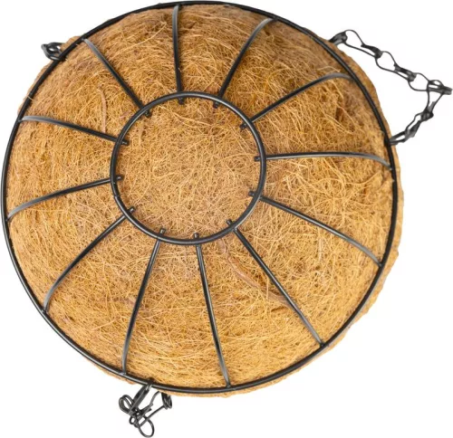 Akasztó Strend Pro, virágtartó, acél/kókusz, függő, lánccal és horoggal, 20 cm