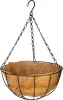 Akasztó Strend Pro, virágtartó, acél/kókusz, függő, lánccal és horoggal, 25 cm