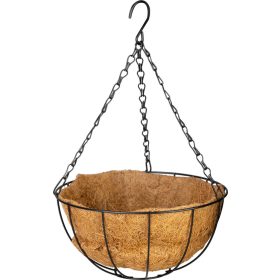   Akasztó Strend Pro, virágtartó, acél/kókusz, függő, lánccal és horoggal, 25 cm