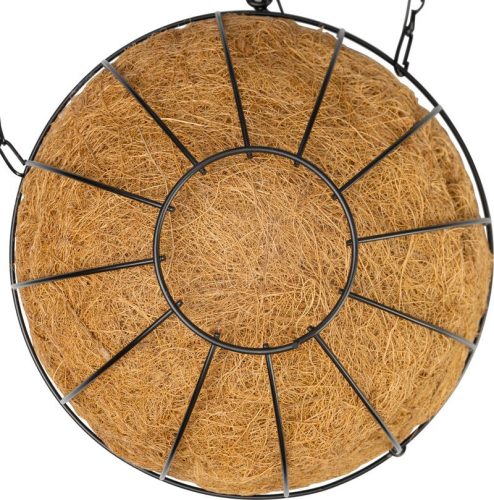 Akasztó Strend Pro, virágtartó, acél/kókusz, függő, lánccal és horoggal, 25 cm