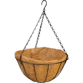   Akasztó Strend Pro, virágtartó, acél/kókusz, függő, lánccal és horoggal, 30 cm