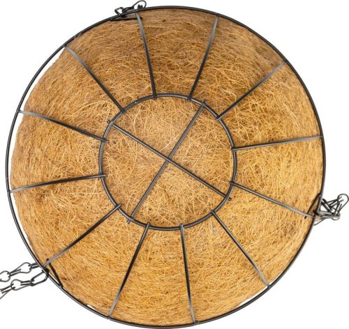 Akasztó Strend Pro, virágtartó, acél/kókusz, függő, lánccal és horoggal, 30 cm