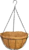 Akasztó Strend Pro, virágtartó, acél/kókusz, függő, lánccal és horoggal, 35 cm