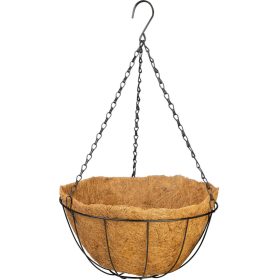   Akasztó Strend Pro, virágtartó, acél/kókusz, függő, lánccal és horoggal, 35 cm