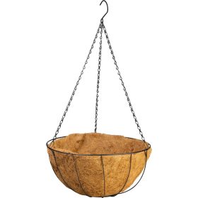   Akasztó Strend Pro, virágtartó, acél/kókusz, függő, lánccal és horoggal, 40 cm