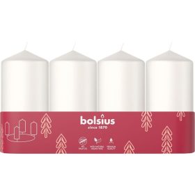   Sviečky Bolsius Pillar Advent, Vianočná, biele, 48/100 mm, bal. 4 ks