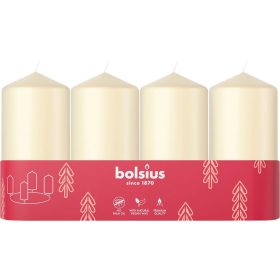   Sviečky Bolsius Pillar Advent, Vianočná, krémové, 48/100 mm, bal. 4 ks