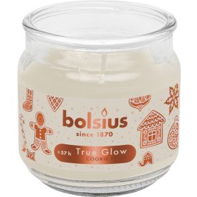   Sviečka Bolsius Large Jar, Cookie Fever, vonná, vianočná., béžová, 100x98 mm, v skle