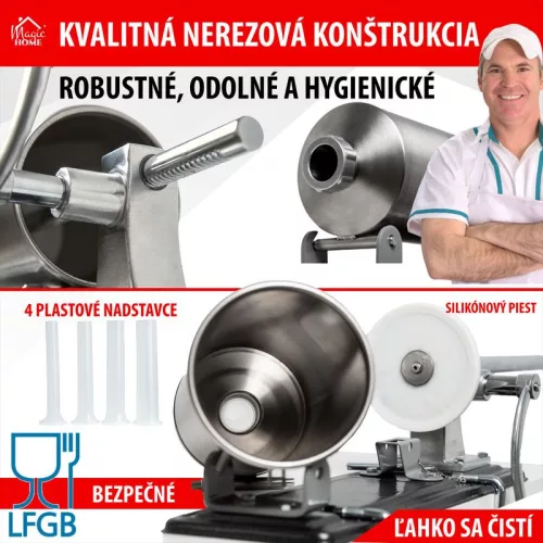 MagicHome SM208 töltő, kolbászra és hurkára, vízszintes, 4 kg, kézi