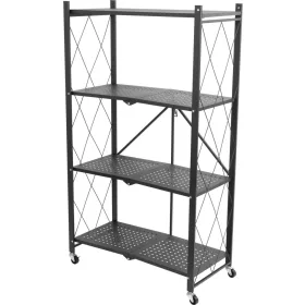   Polc Racks RAW4T, fém, 4 polcos, 1270x720x340 mm, max. 50 kg/polc, hordozható, görgős