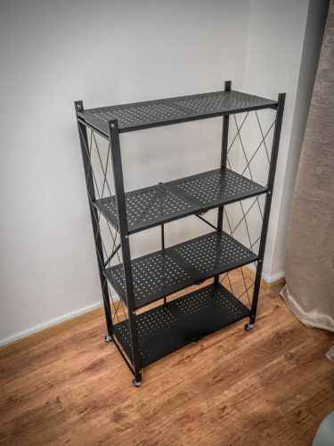 Polc Racks RAW4T, fém, 4 polcos, 1270x720x340 mm, max. 50 kg/polc, hordozható, görgős