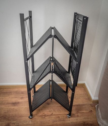 Polc Racks RAW4T, fém, 4 polcos, 1270x720x340 mm, max. 50 kg/polc, hordozható, görgős