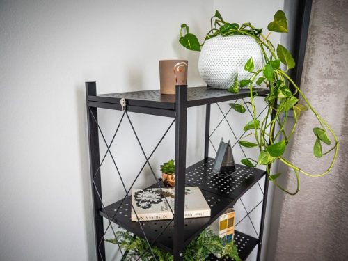 Polc Racks RAW5T, fém, 5 polcos, 1630x720x340 mm, max. 50 kg/polc, hordozható, görgős