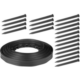   Szegély Strend Pro Garden, gyep, rugalmas, fekete, L-10 m, 4 cm