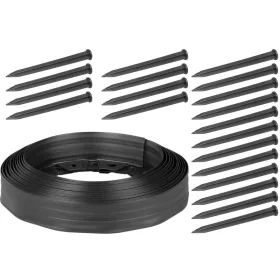   Szegély Strend Pro Garden, gyep, rugalmas, fekete, L-10 m, 6 cm