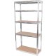 Polc Racks RAT40 MS, fém, MDF, 5 polcos, 1800x900x400 mm, max. 175 kg/polc