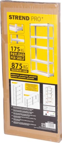 Polc Racks RAT40 MS, fém, MDF, 5 polcos, 1800x900x400 mm, max. 175 kg/polc