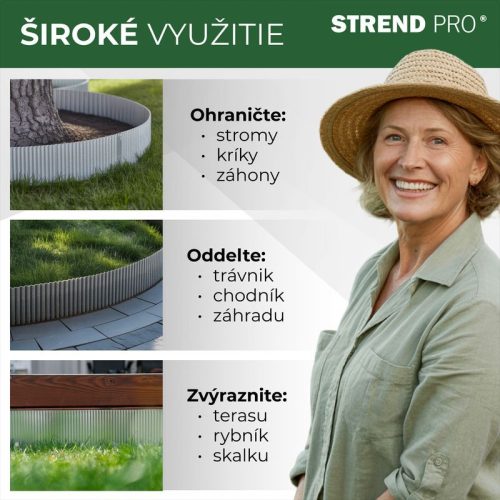 Pázsitszegély StrendPro Garden, 150 mm X 6 m