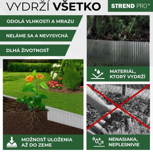 Pázsitszegély StrendPro Garden, 150 mm X 6 m
