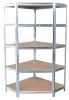 Polc Racks RAT80, sarok, fém, MDF, 5 polcos, 180x90x40 cm, max. 150 kg/polc
