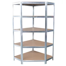   Polc Racks RAT80, sarok, fém, MDF, 5 polcos, 180x90x40 cm, max. 150 kg/polc