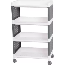   Polc MagicHome Rolly, műanyag, 4 polcos, 49x29x75,5 cm, görgőkön