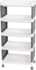 Polc MagicHome Rolly, műanyag, 5 polcos, 49x29x97 cm, görgős