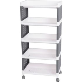   Polc MagicHome Rolly, műanyag, 5 polcos, 49x29x97 cm, görgős