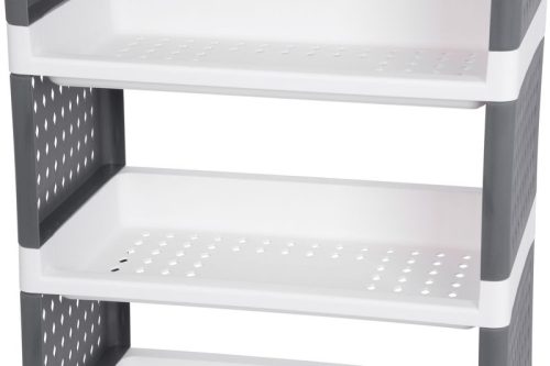 Polc MagicHome Rolly, műanyag, 5 polcos, 49x29x97 cm, görgős