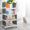 Polc MagicHome Rolly, műanyag, 5 polcos, 49x29x97 cm, görgős