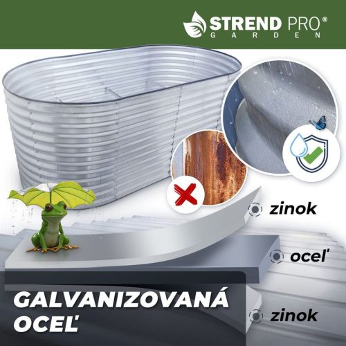 Magaságyás Strend Pro Garden, magasított, horganyzott, 100x200x78 cm