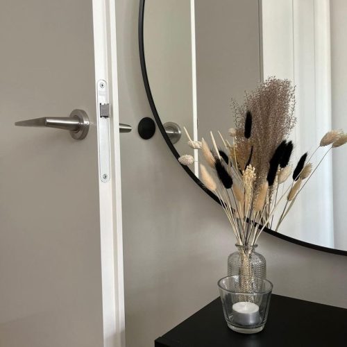 Kilincsütköző DOORBUFFER, öntapadós, falra szerelhető ütköző, műanyag, ajtóhoz, szürke, csomag. 2 db