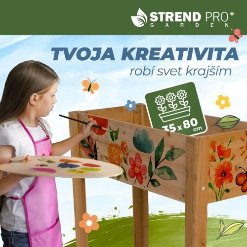 Magaságyás Strend Pro Garden, 84x40x98 cm, fa, magasított, lábakkal