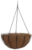 Virágcserép Strend Pro LC-CocoB-22, 25 x 25 x 12 cm, acél/kókusz, fali kör, felfüggeszthető, akasztó