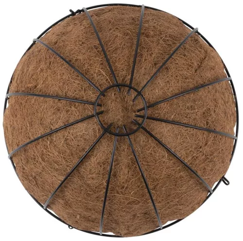 Virágcserép Strend Pro LC-CocoB-22, 25 x 25 x 12 cm, acél/kókusz, fali kör, felfüggeszthető, akasztó
