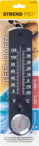 Hőmérő Strend Pro TMS-055 BlackBar, 250 x 55 x 12 mm, műanyag, nedvességmérő