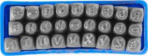Bélyegzőkészlet ábécé HR59103, betűmagasság 3 mm, betű, 27 db